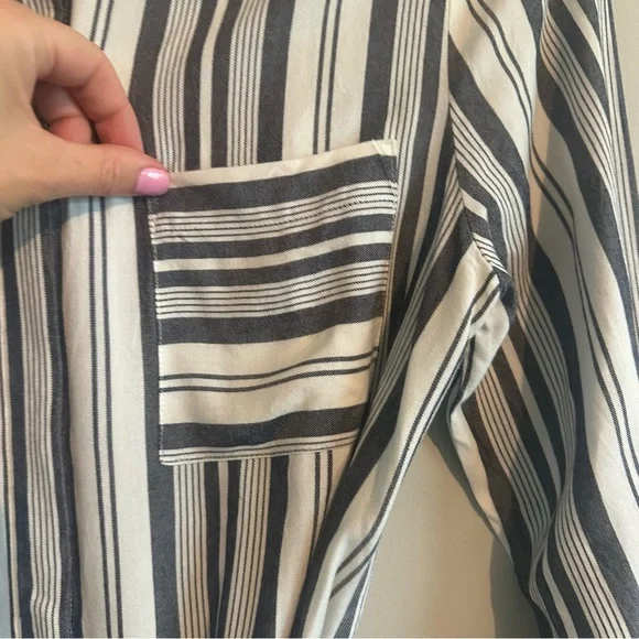 Banana Republic Grey & White Striped Shirt Dress Women’s Size 6, Business Casual - Picture 2 of 12